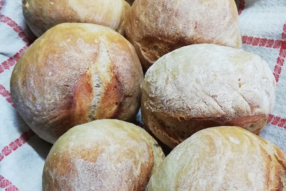 Grundrezept helle Weizenbrötchen