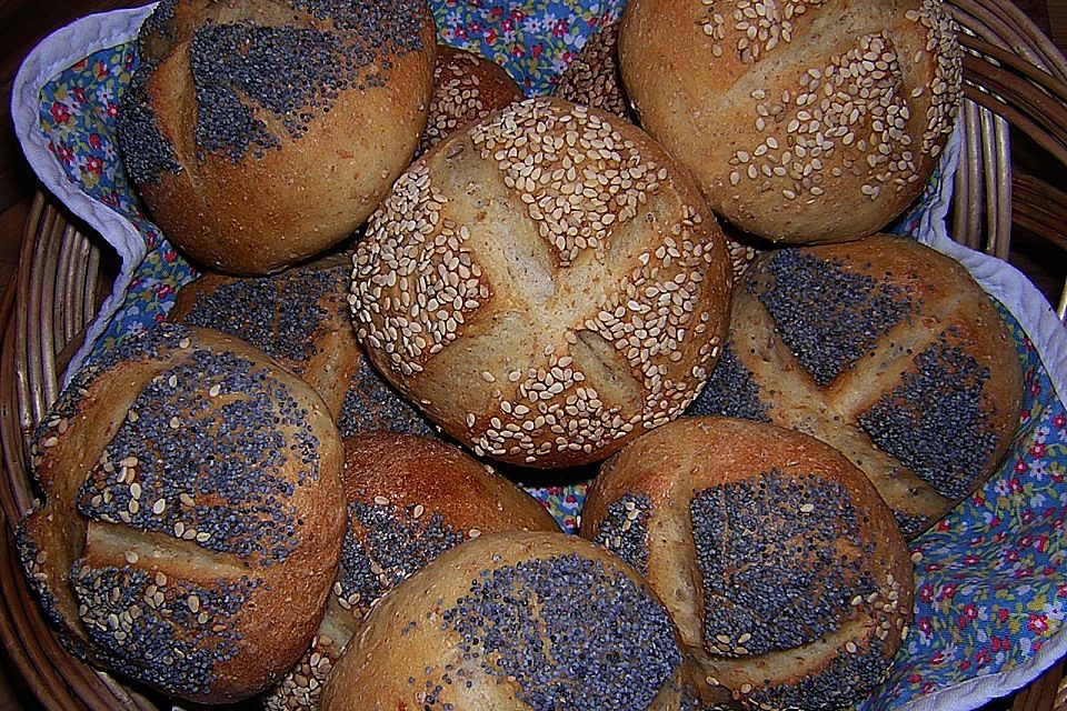 Grundrezept helle Weizenbrötchen