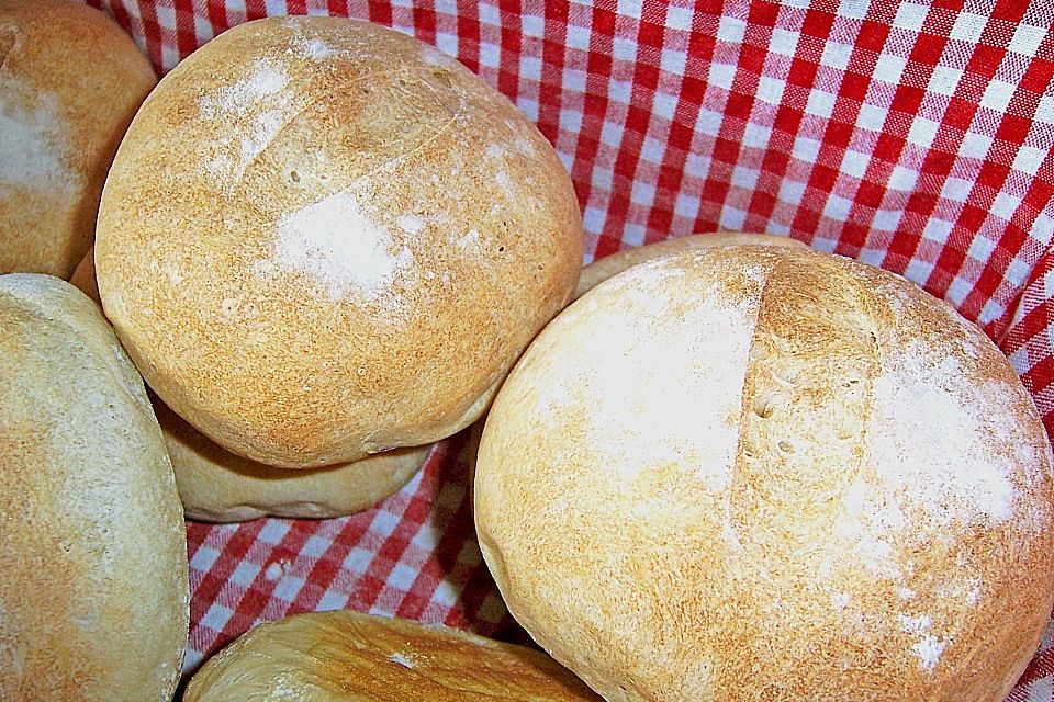 Grundrezept helle Weizenbrötchen