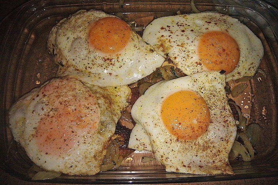 Holzfällerschnitzel mit Spiegelei