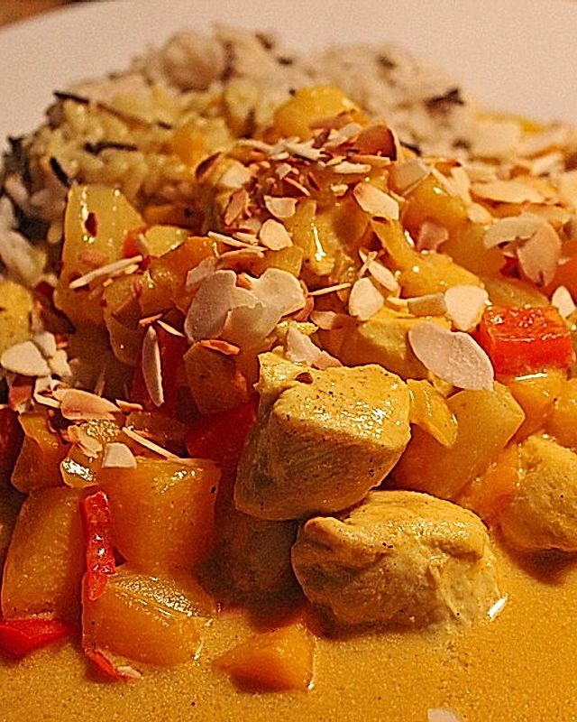 Fruchtiges Putengulasch mit Curry