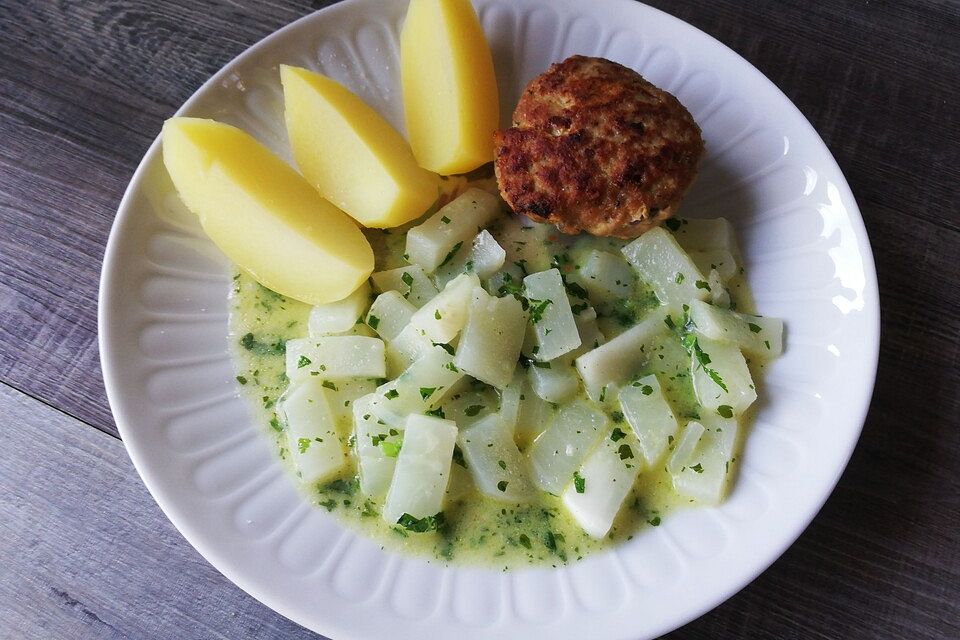 Mairübchen mit Kräutersauce