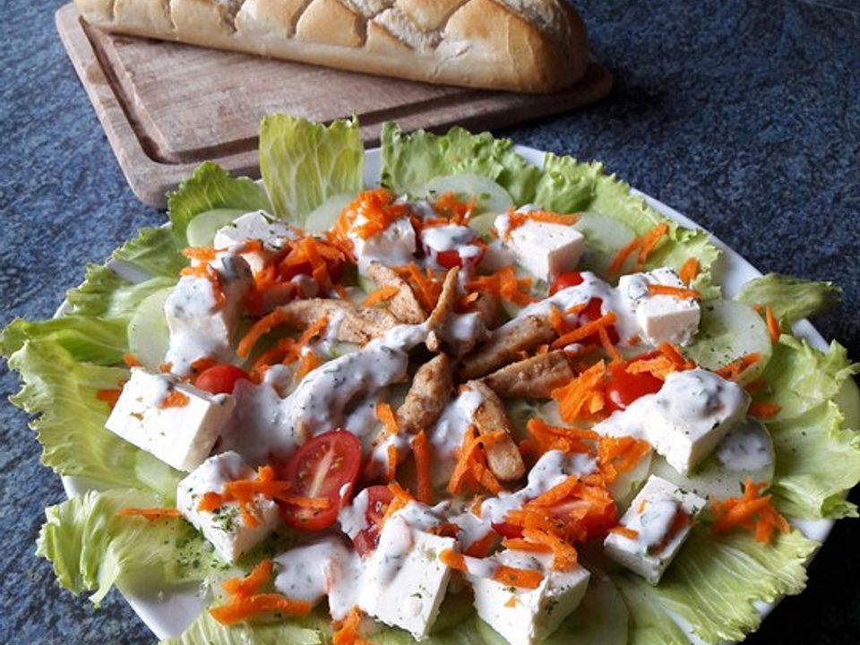 Bunter Salat mit Putenstreifen von CookingJulie| Chefkoch
