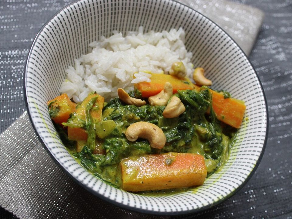 Möhren-Spinat-Curry mit Würzreis von Wüstensohn| Chefkoch