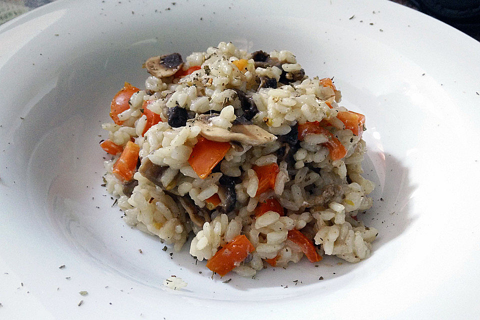 Risotto mit Tomaten und Champignons