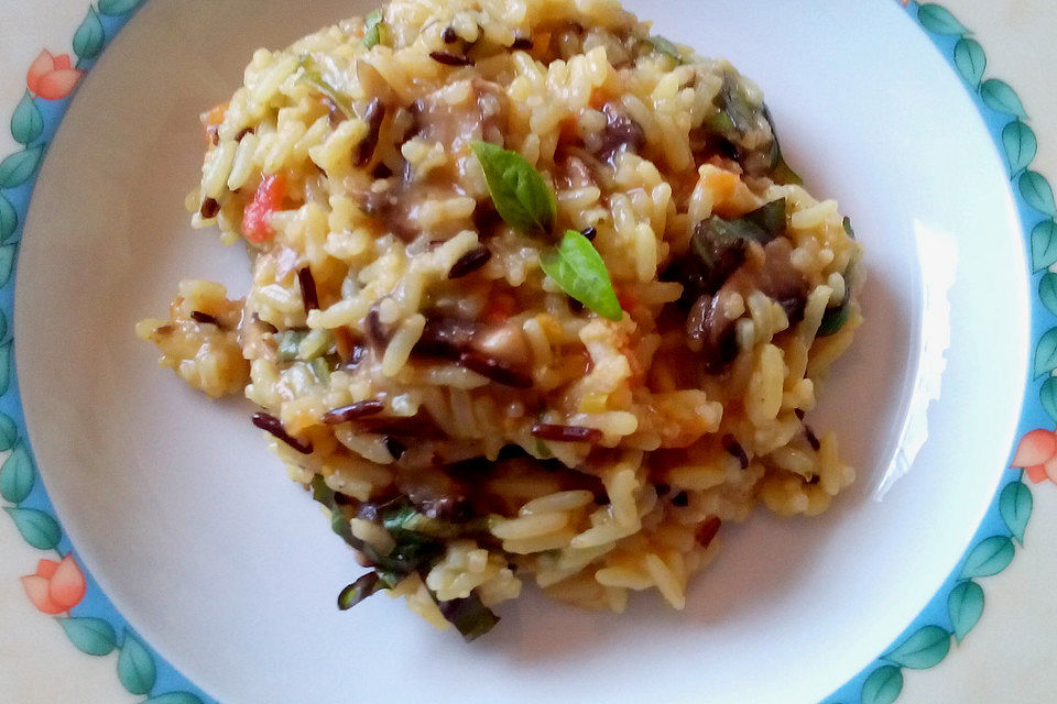 Risotto mit Tomaten und Champignons