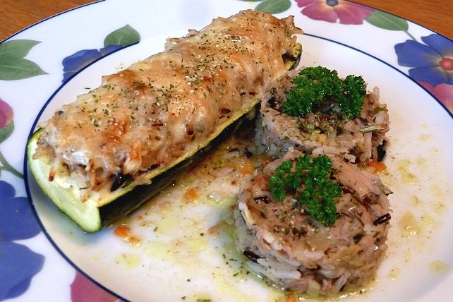Zucchini mit Thunfisch - Wildreis - Füllung von elanda| Chefkoch