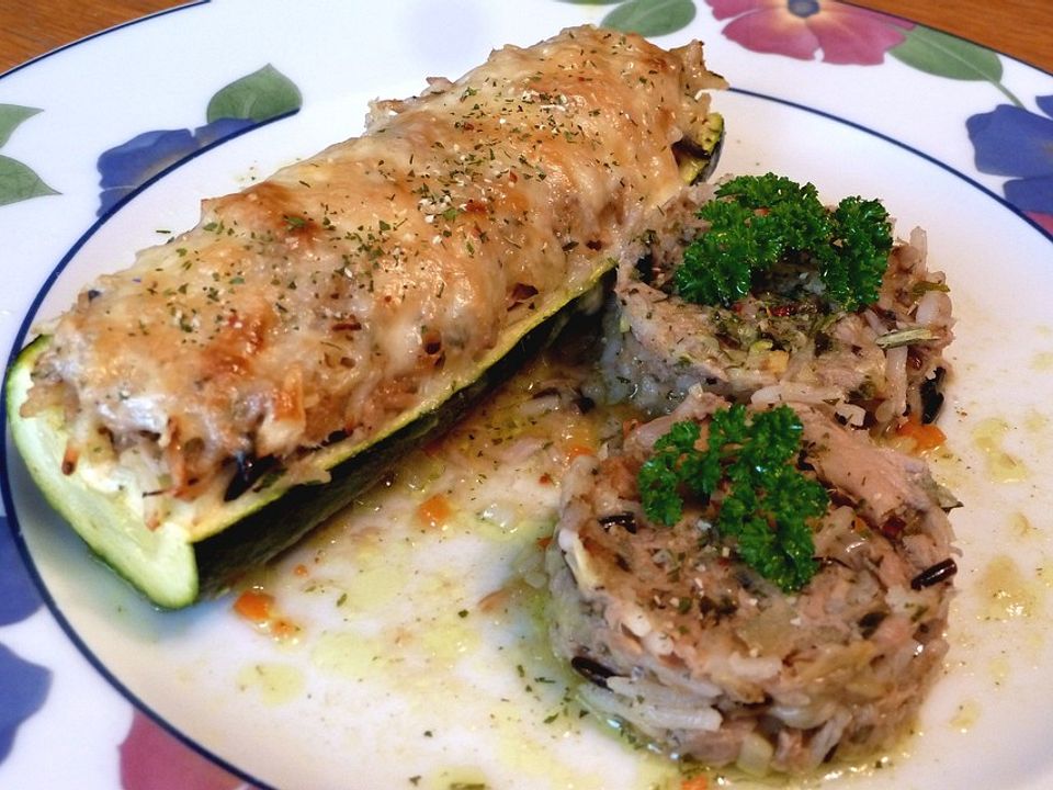 Zucchini mit Thunfisch - Wildreis - Füllung von elanda| Chefkoch