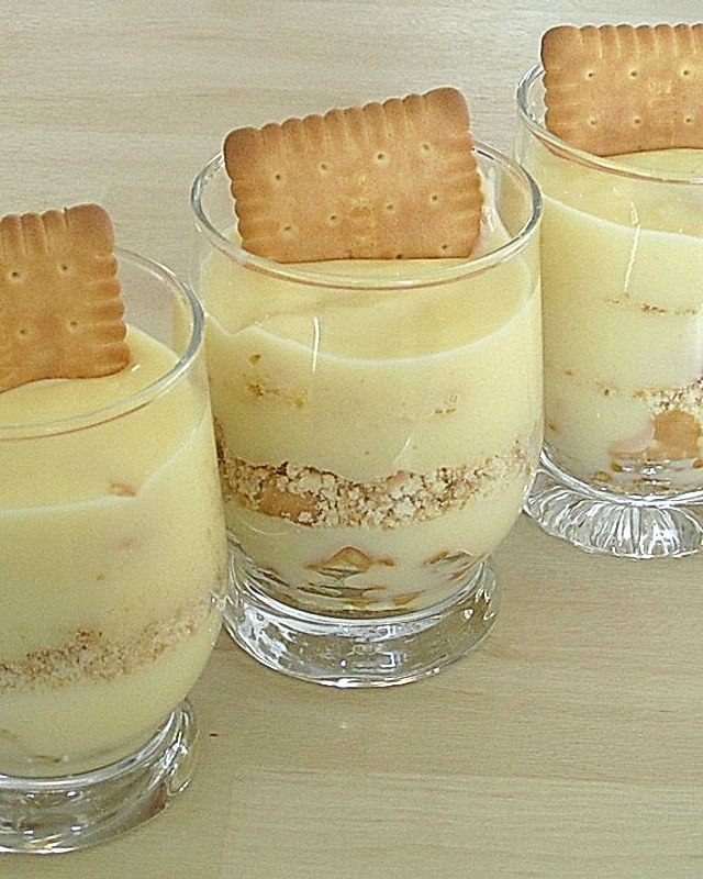 Vanille - Pudding mit Butterkeksen