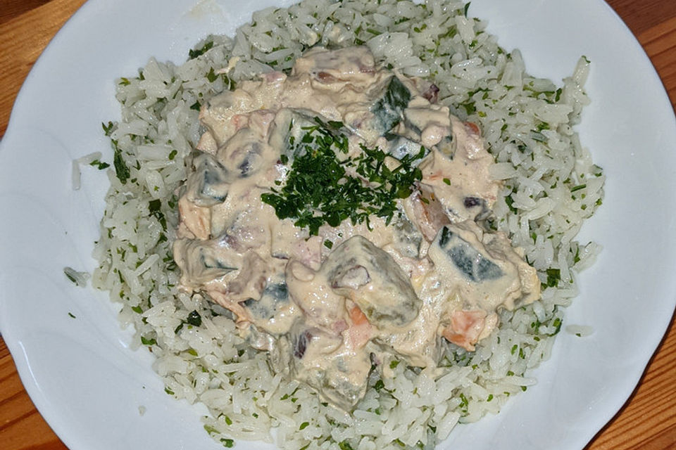 Sahne - Gurken mit Champignons