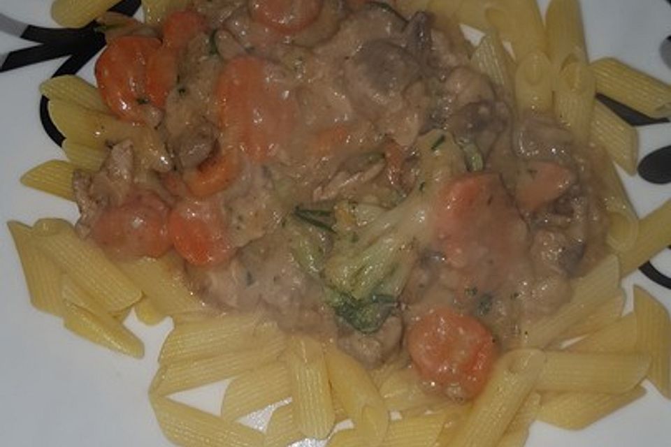 Putengeschnetzeltes mit Brokkoli Putengeschnetzeltes mit Brokkoli