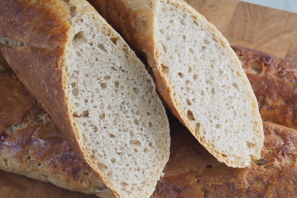 Baguette mit Poolish und kalter Führung