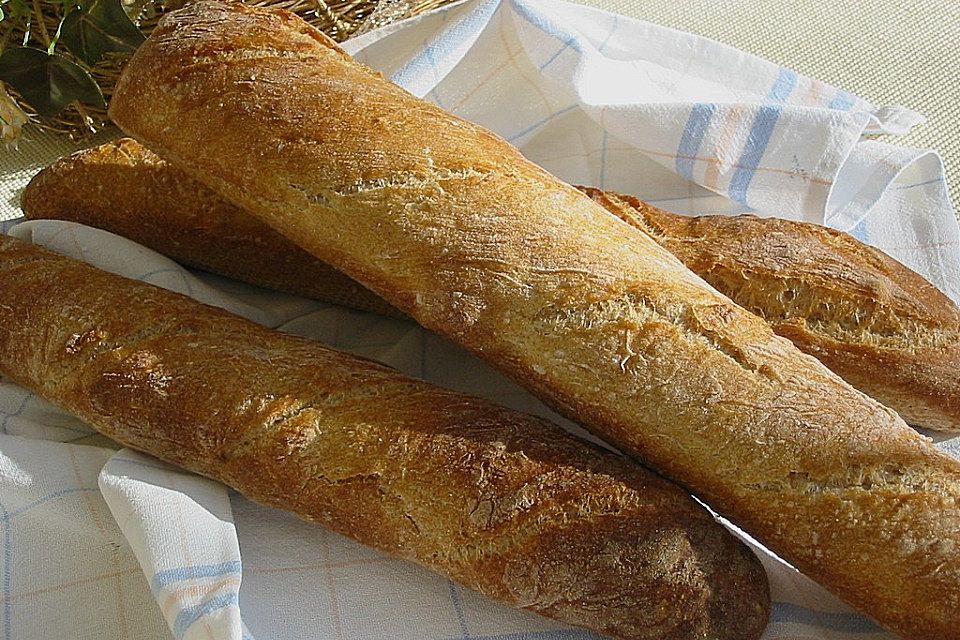 Baguette mit Poolish und kalter Führung