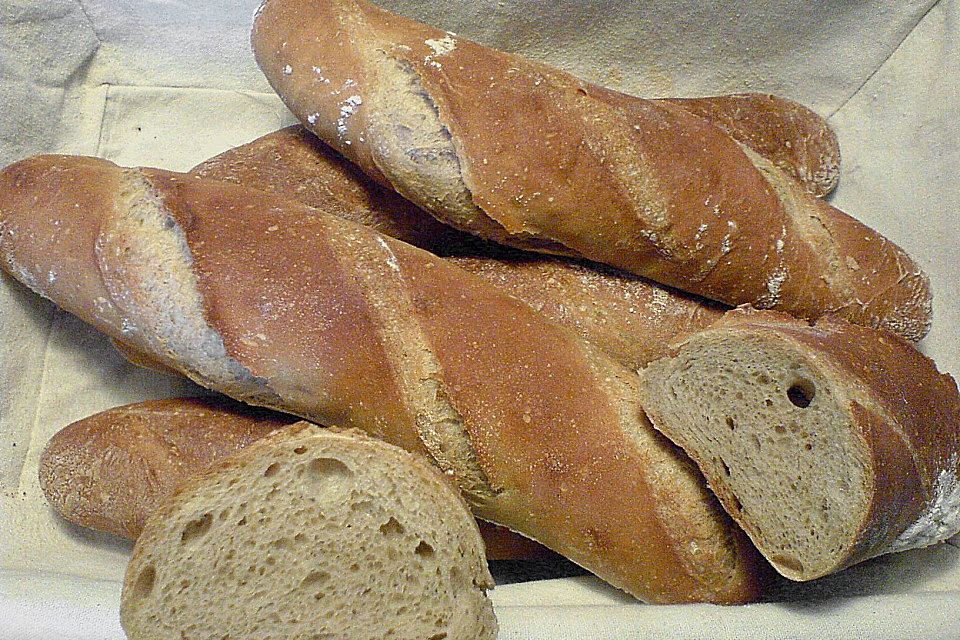 Baguette mit Poolish und kalter Führung