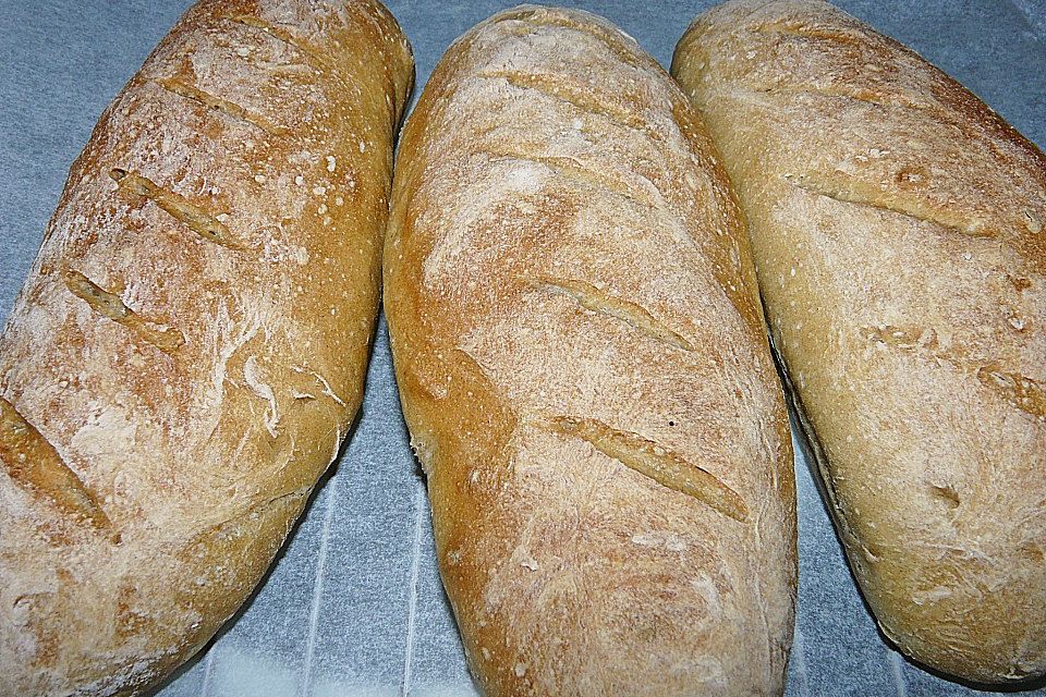 Baguette mit Poolish und kalter Führung