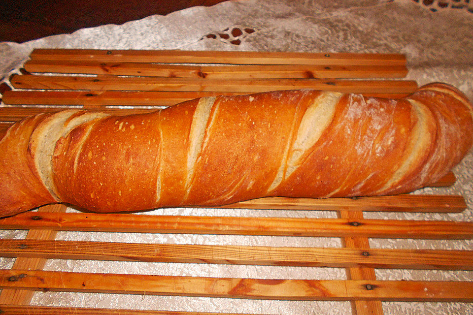 Baguette mit Poolish und kalter Führung