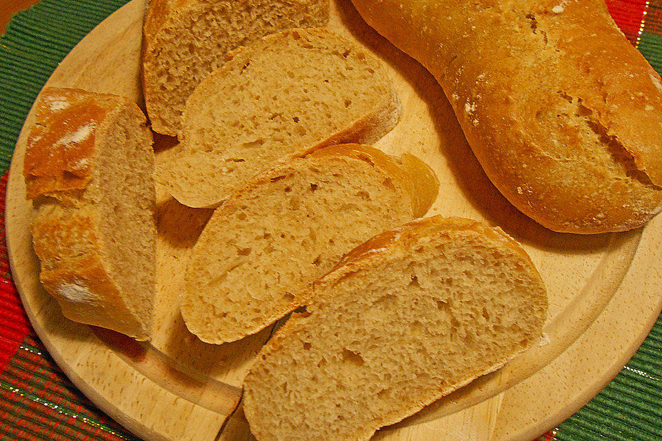 Baguette mit Poolish und kalter Führung