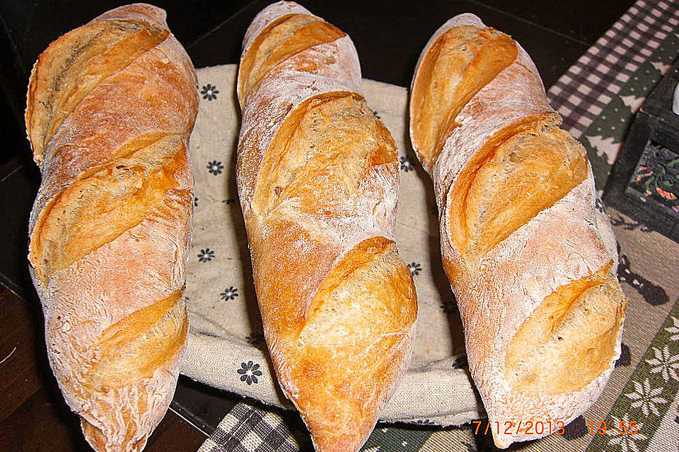 Baguette mit Poolish und kalter Führung