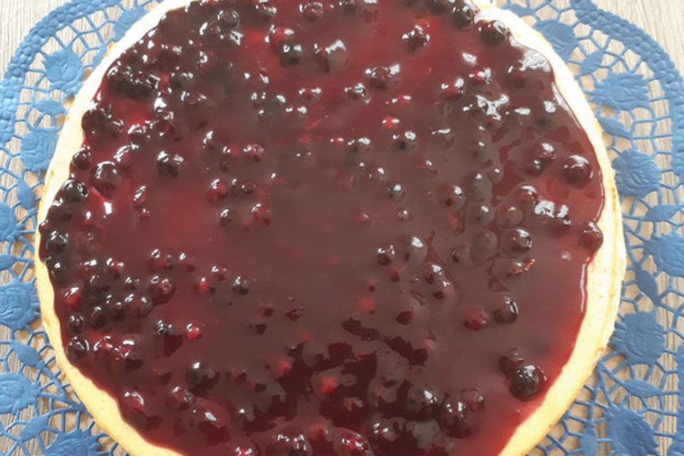 Bananen - Käsekuchen mit Heidelbeeren