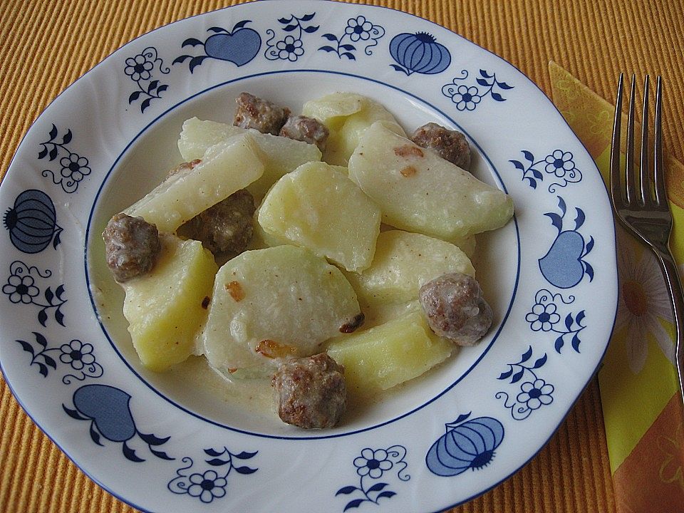 Hackklößchen mit Kohlrabi - Kartoffel - Ragout von Elfenlied| Chefkoch