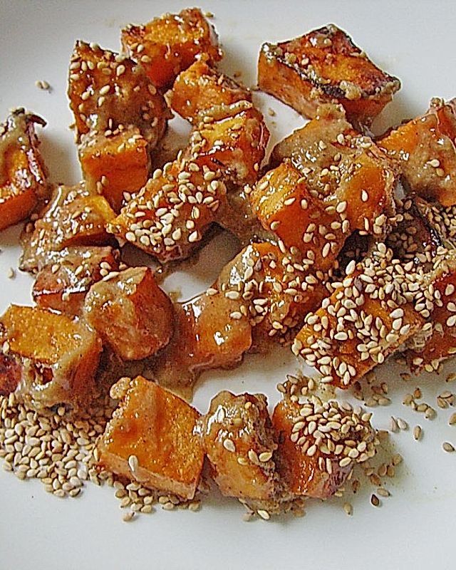 Süßkartoffelsticks mit Honig - Sesam - Dip