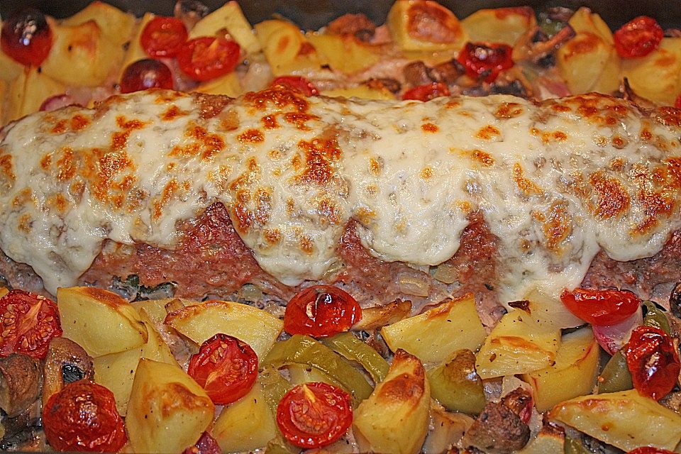 Hackbraten-Roulade mit Spinat