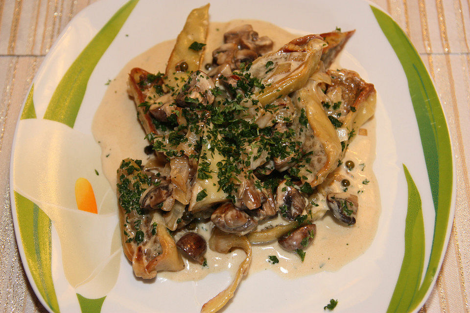 Maultaschen in Pfeffersoße