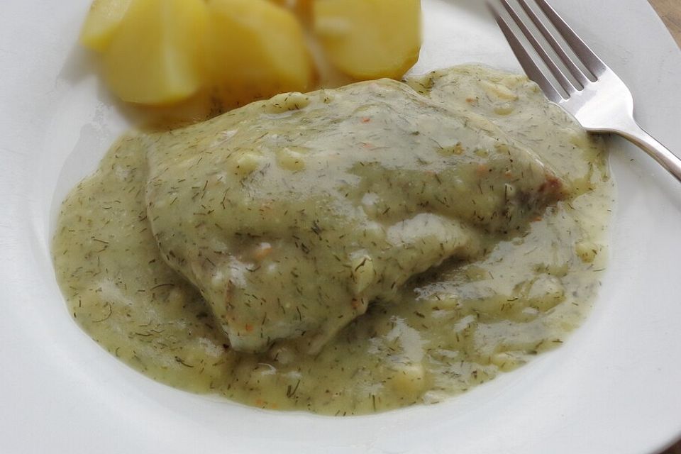 Pangasiusfilet mit Senf - Dill - Sauce