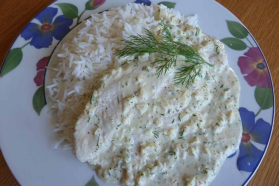 Pangasiusfilet mit Senf - Dill - Sauce