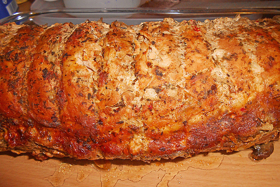 Schweinebraten mit Feta - Brokkoli - Füllung