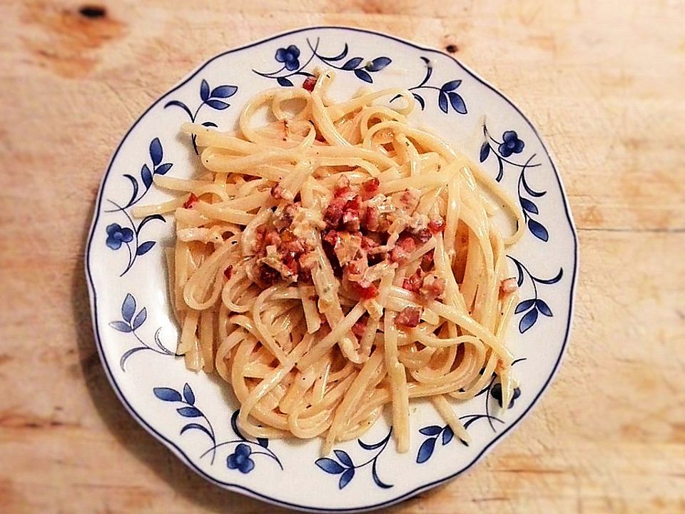 Spaghetti mit Schinken - Sahne - Sauce von simone2 | Chefkoch