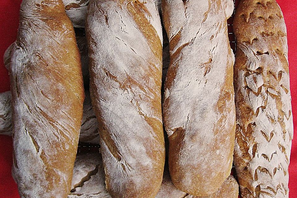 Baguette mit Sauerteig