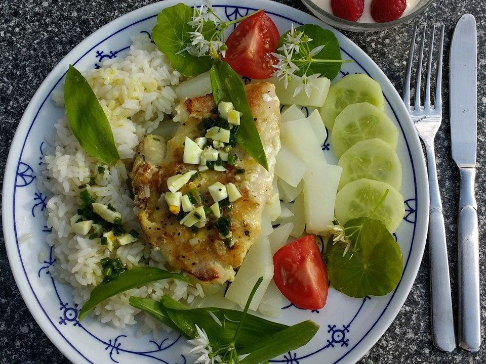 Gebratener Zander auf Kohlrabi mit Schnittlauch - Vinaigrette und ...