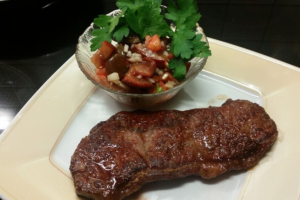 Axels Rumpsteak mit Tomatensalat