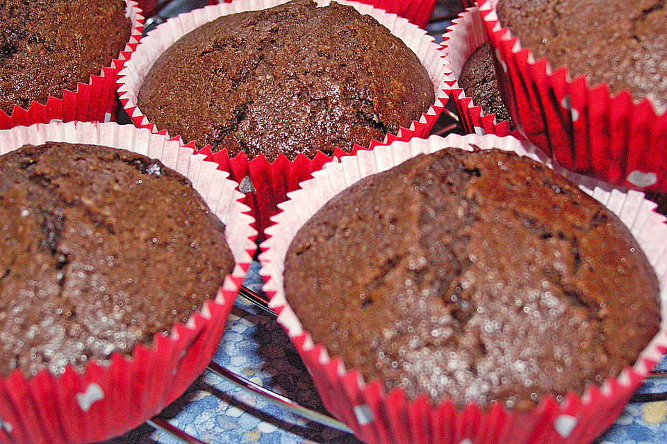 Muffins mit Schokolade und Rum - Rosinen