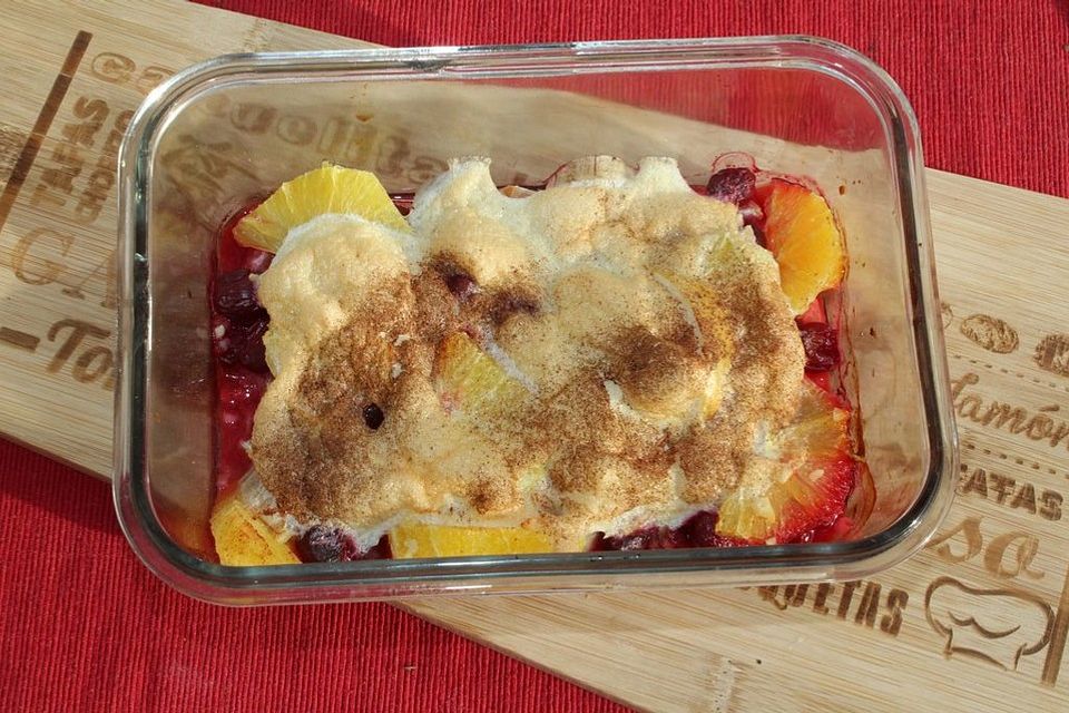 Obstsalat überbacken