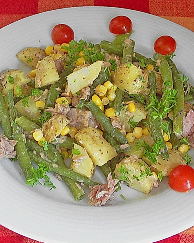 Thunfischsalat mit Kartoffeln und Bohnen
