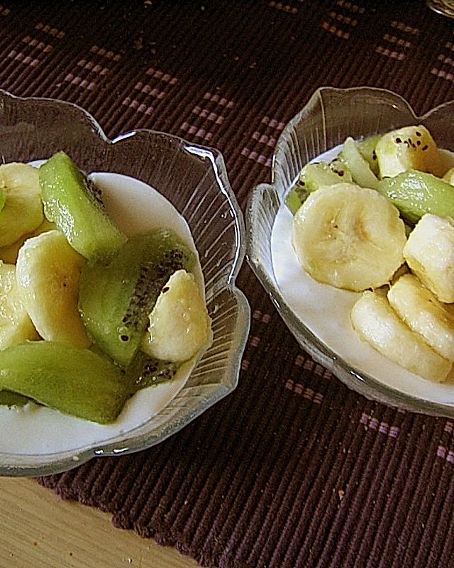 Exotische Früchte mit QimiQ - Kokos - Creme