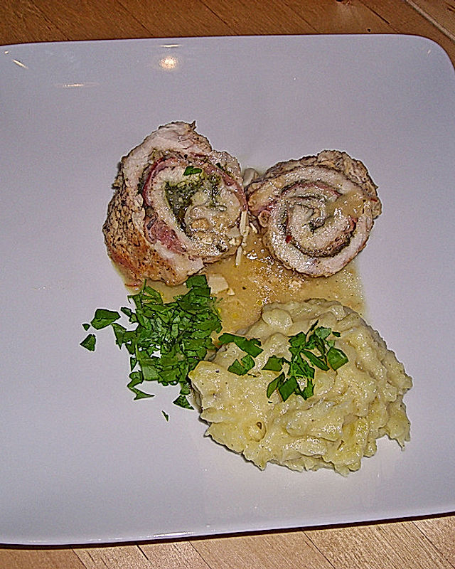 Bärlauch - Schnitzel mit Kartoffelbrei