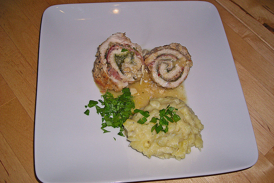 Bärlauch - Schnitzel mit Kartoffelbrei