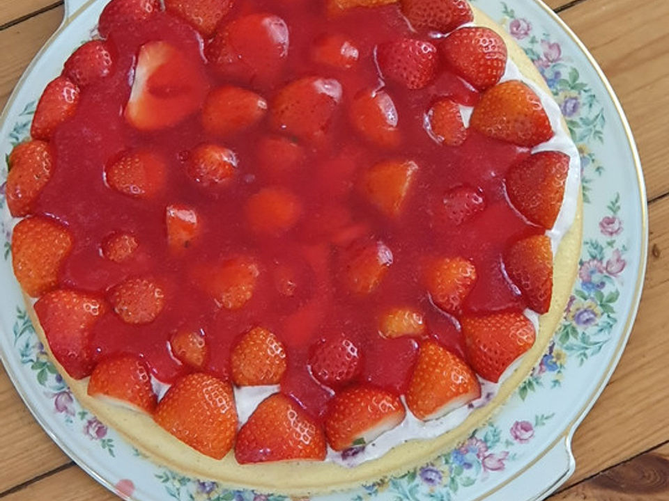 Erdbeerkuchen mit Crème fraiche von sevi1208 | Chefkoch