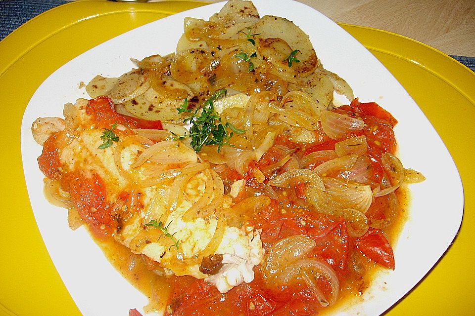 Illes schnelle und schmackhafte Tomaten - Zwiebel - Kartoffel - Gemüse - Beilage