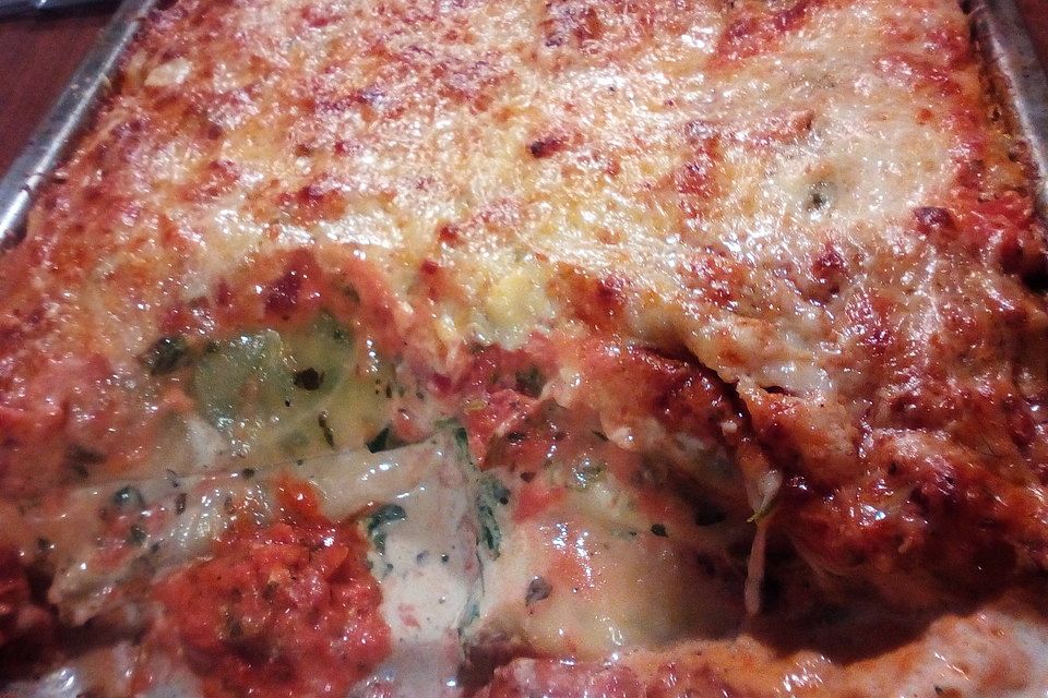 Cannelloni mit Frischkäse - Spinat - Füllung