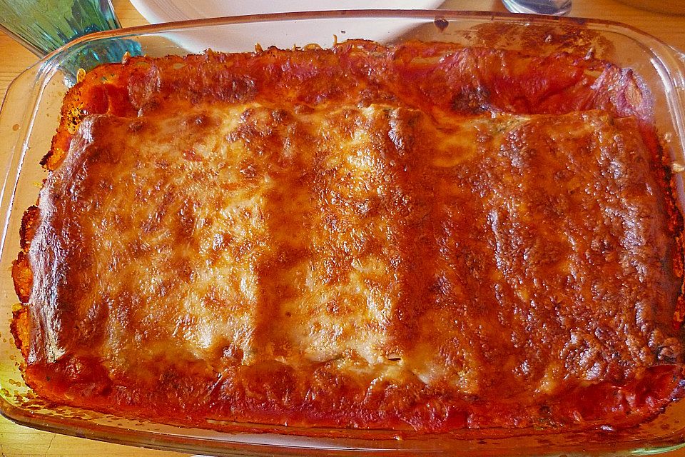 Cannelloni mit Frischkäse - Spinat - Füllung