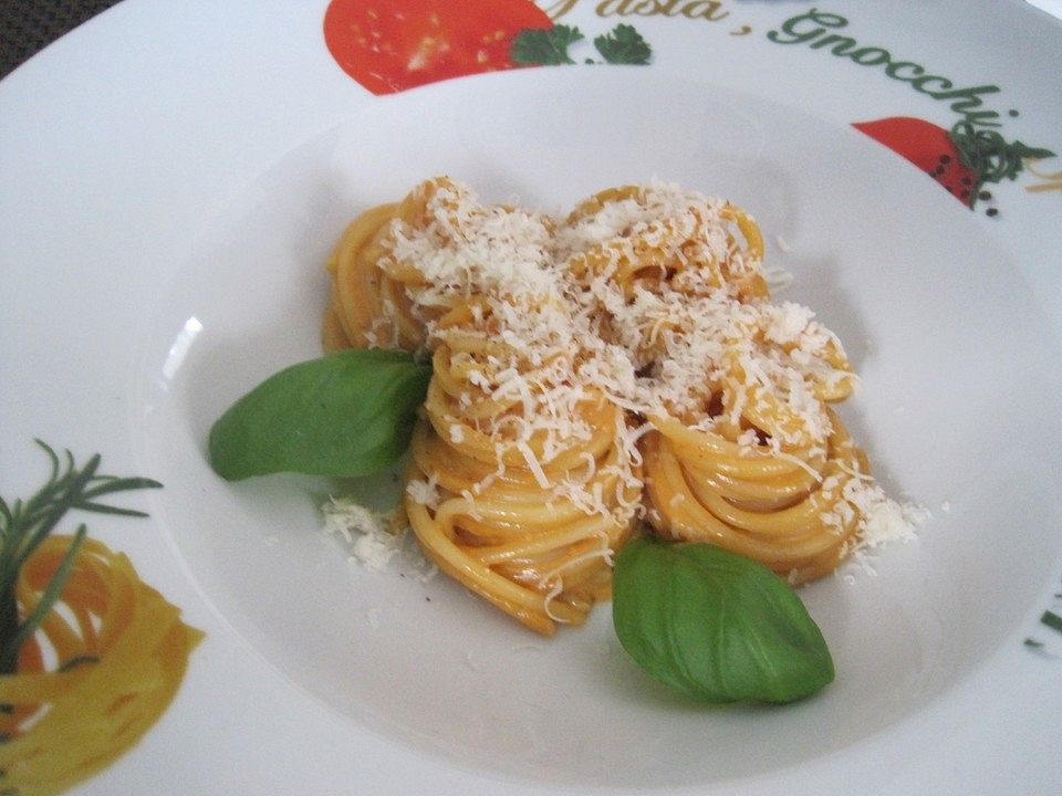 Spaghettini mit Paprika - Sahne - Sauce von arianova| Chefkoch