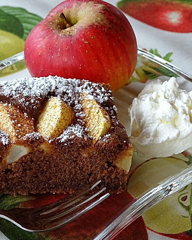 Schoko - Apfel - Kuchen vom Blech