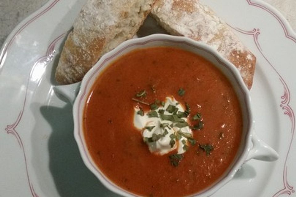 Äußerst feine Tomatencremesuppe