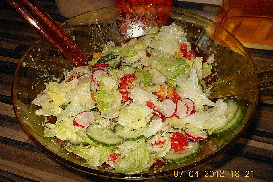 Sommersalat mit Avocadodressing