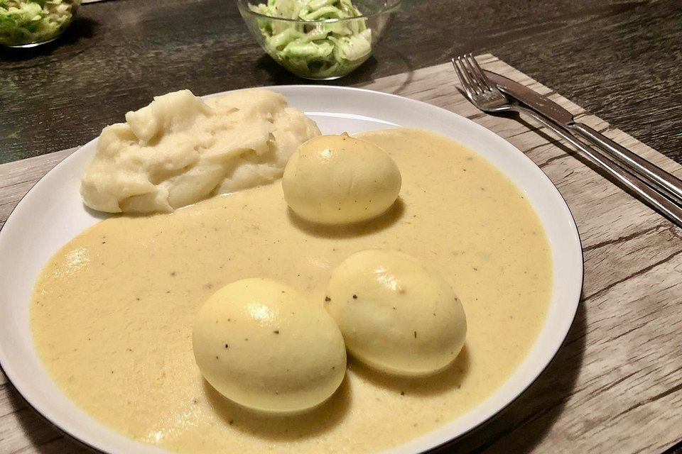 Eier in Senfsauce