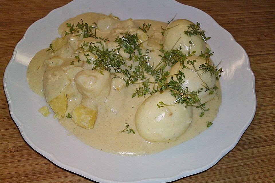 Eier in Senfsauce